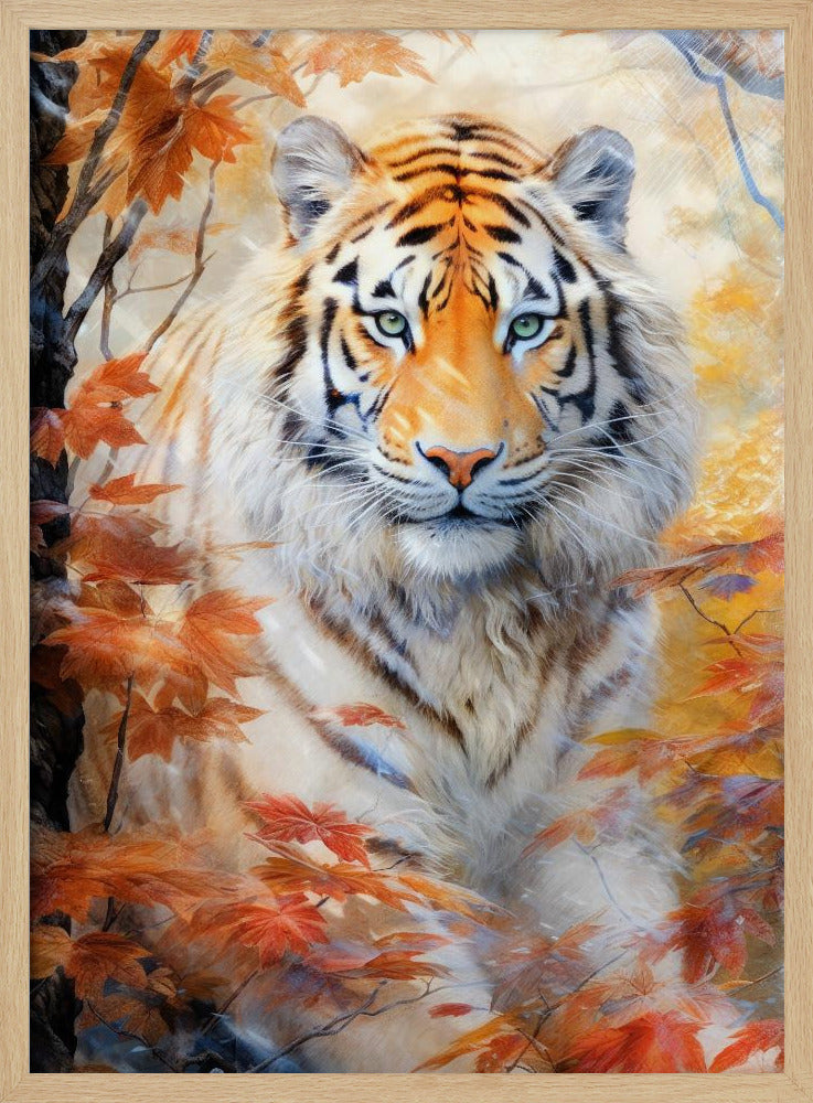 White Tiger Watercolor Animal Art | Poster