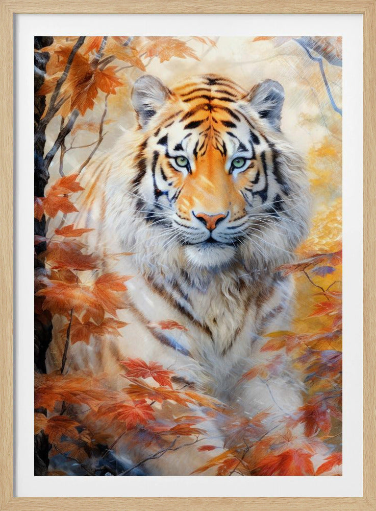 White Tiger Watercolor Animal Art | Poster