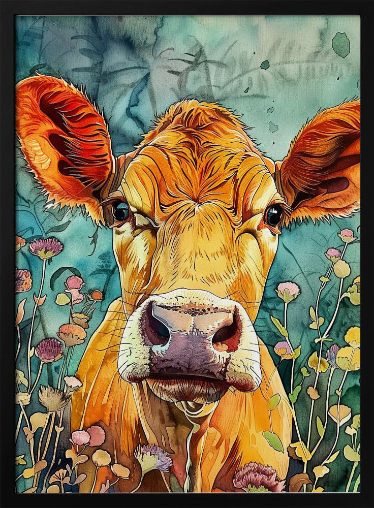 Cow watercolor animal art 4 | Poster