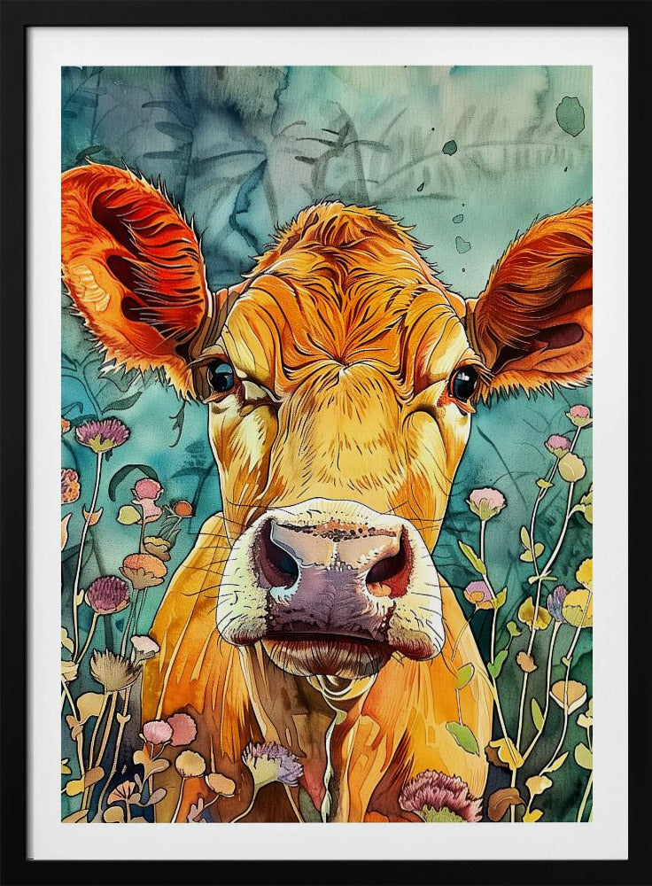 Cow watercolor animal art 4 | Poster