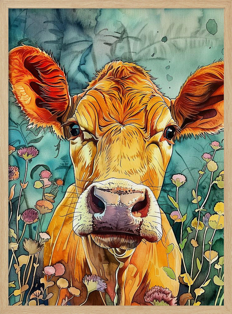 Cow watercolor animal art 4 | Poster