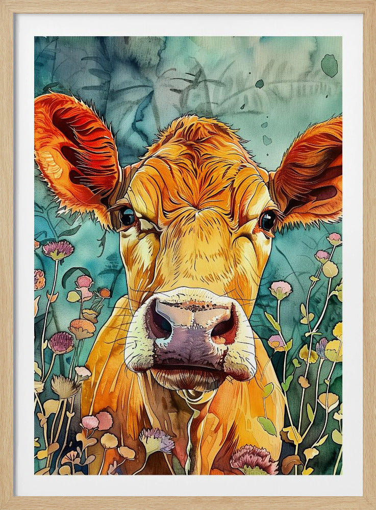 Cow watercolor animal art 4 | Poster