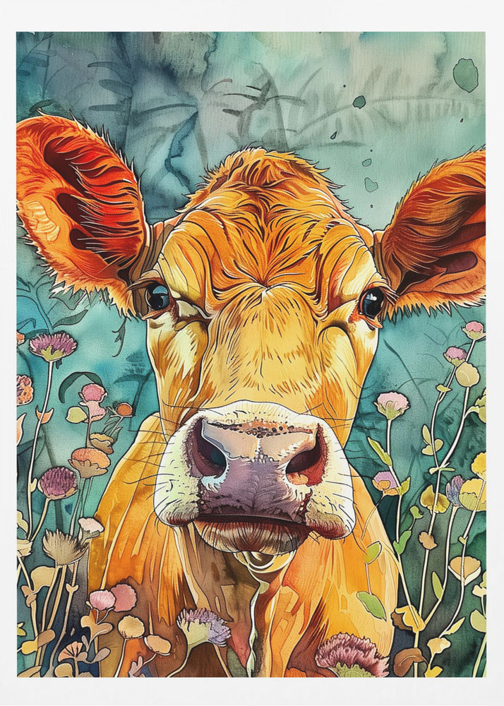 Cow watercolor animal art 4 | Poster