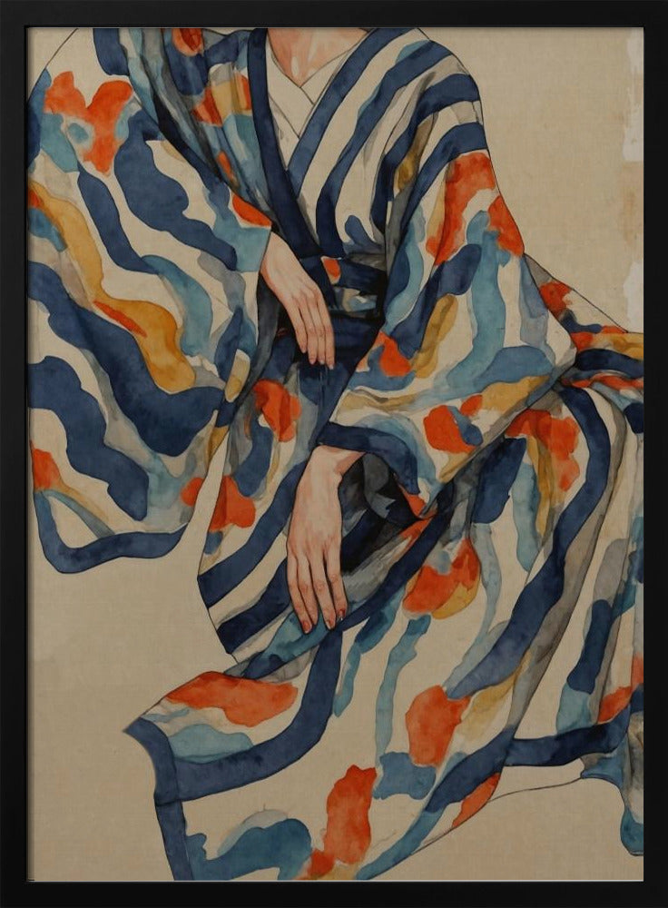 Böljande kimonomönster | Poster