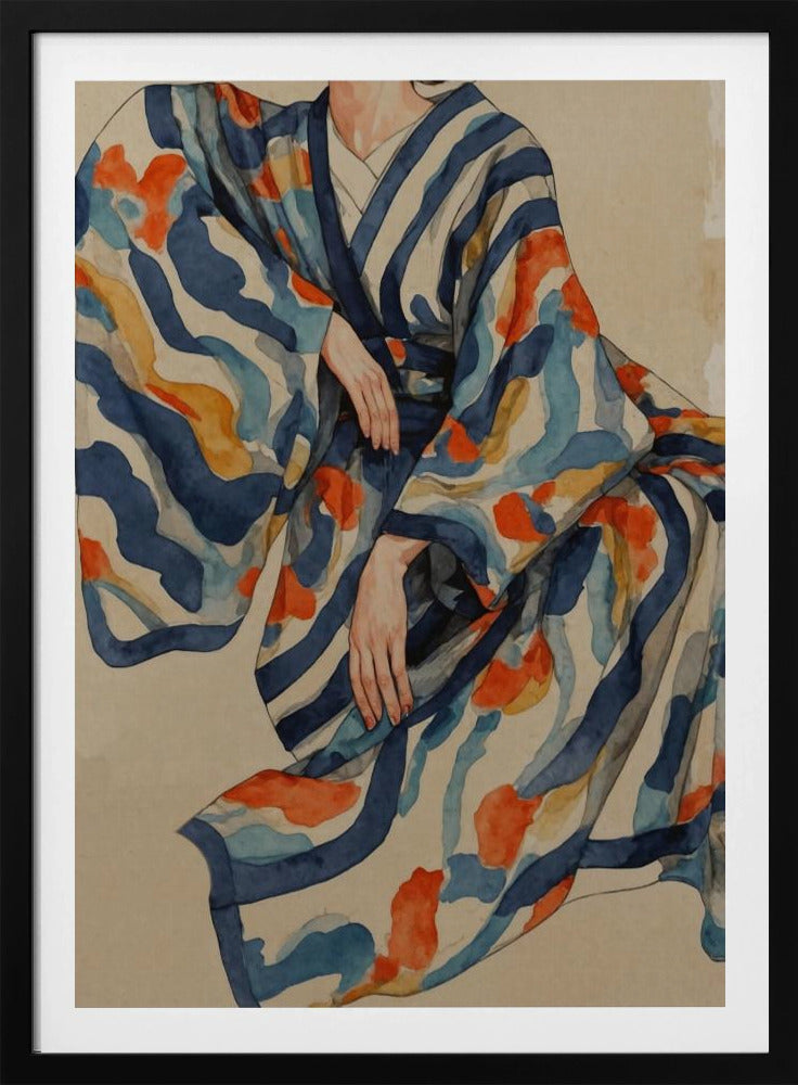 Böljande kimonomönster | Poster