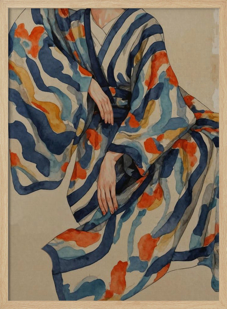 Böljande kimonomönster | Poster