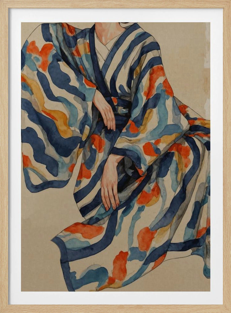 Böljande kimonomönster | Poster