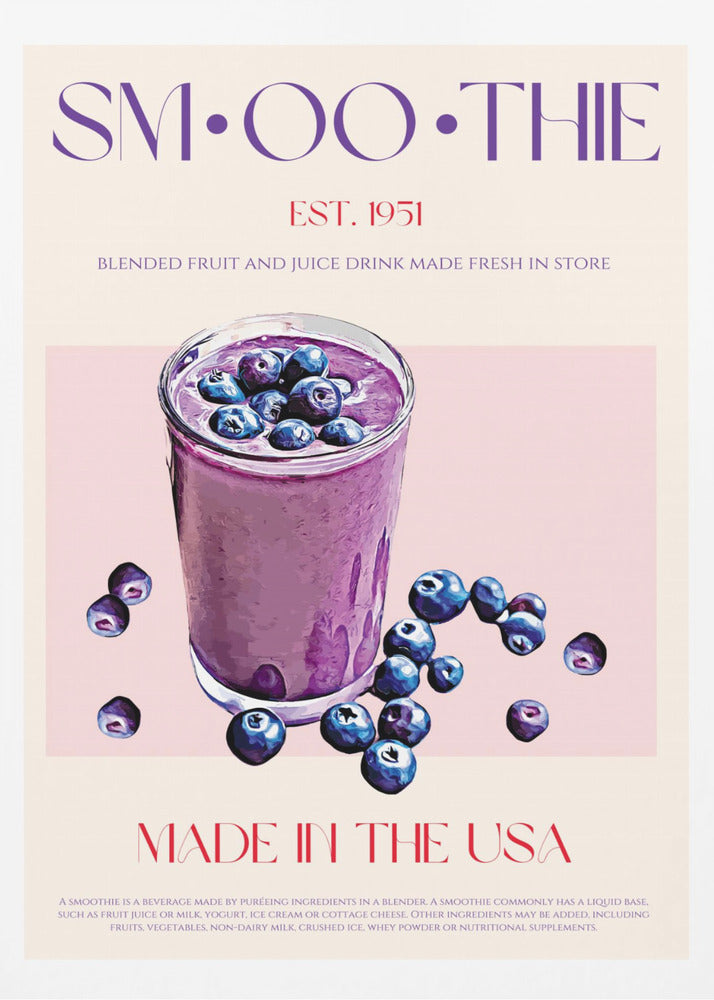 Blueberry Smoothie Illustration | Poster