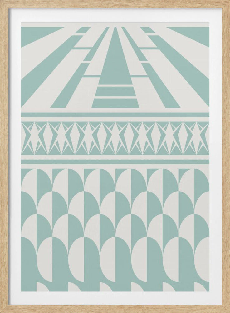 Minimalist art deco geometric aqua | Poster