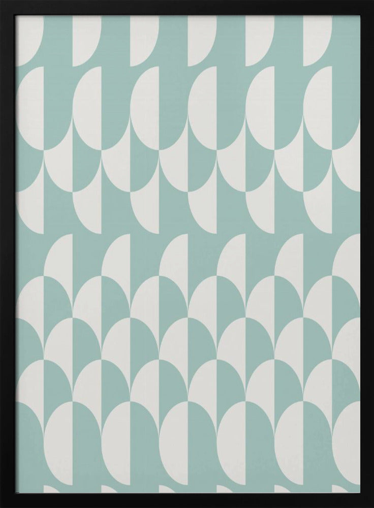 Minimalist art deco geometric arches aqua | Poster