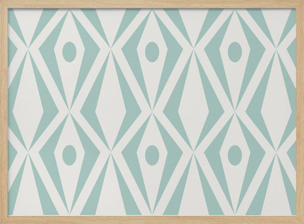 Minimalist art deco geometric diamonds aqua | Poster