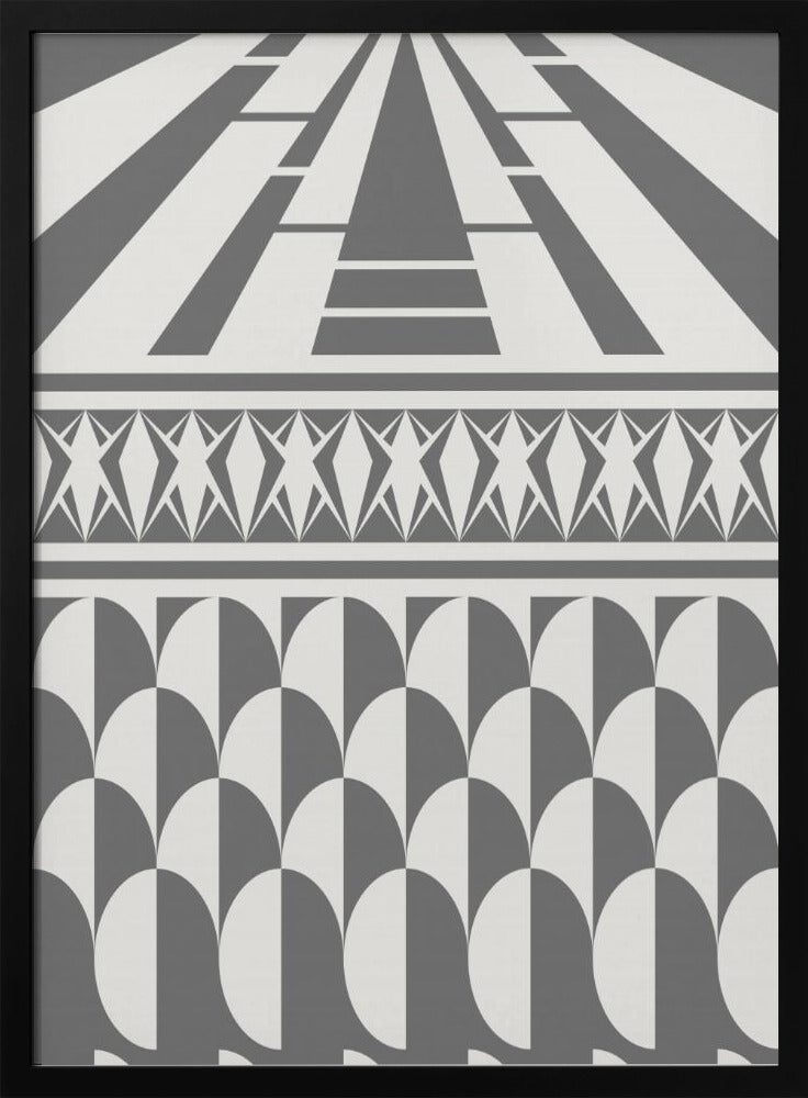 Minimalist art deco geometric grey | Poster