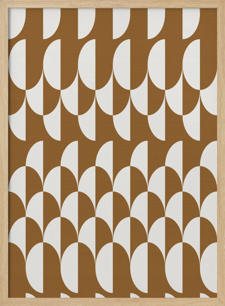 Minimalist art deco geometric arches brown | Poster