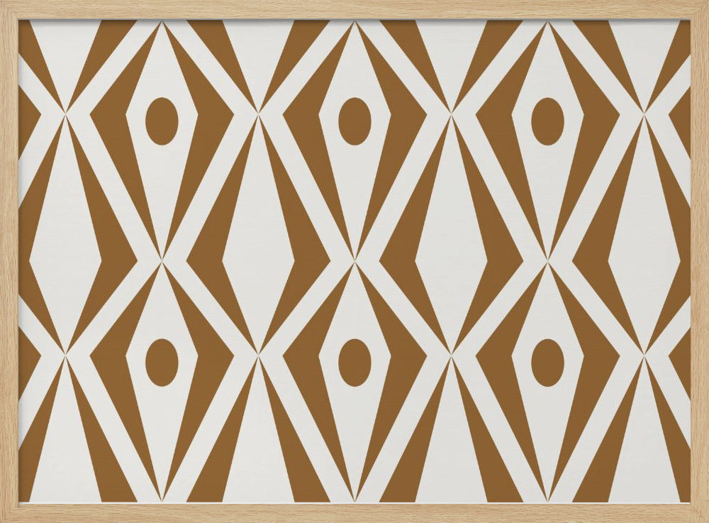 Minimalist art deco geometric diamonds brown | Poster
