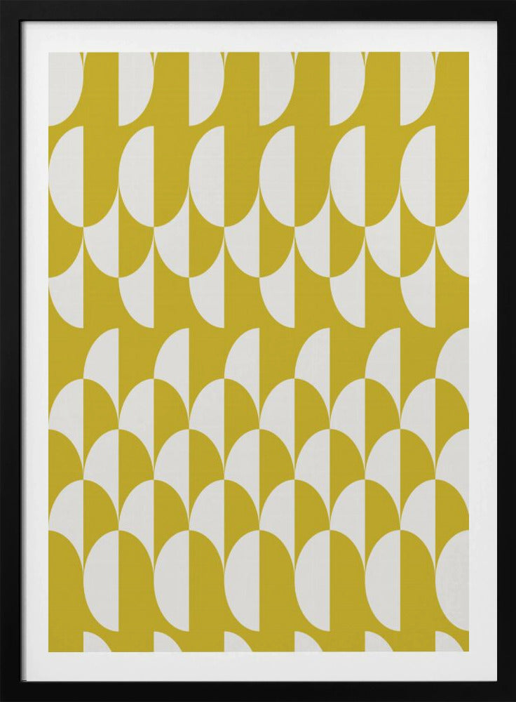 Minimalist art deco geometric arches yellow | Poster