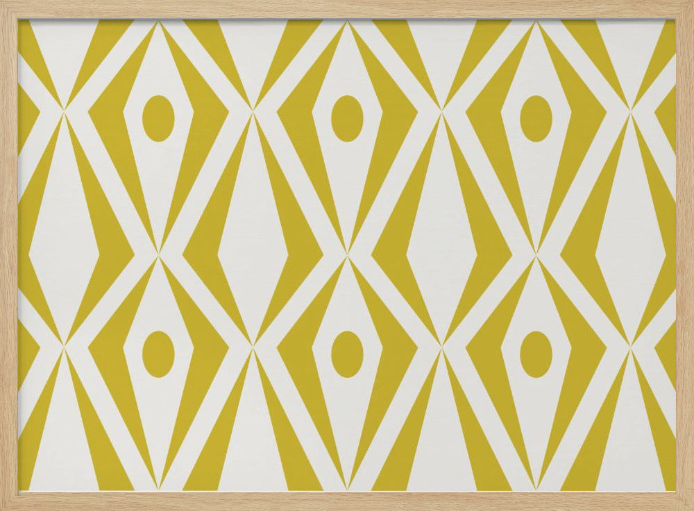 Minimalist art deco geometric diamonds yellow | Poster