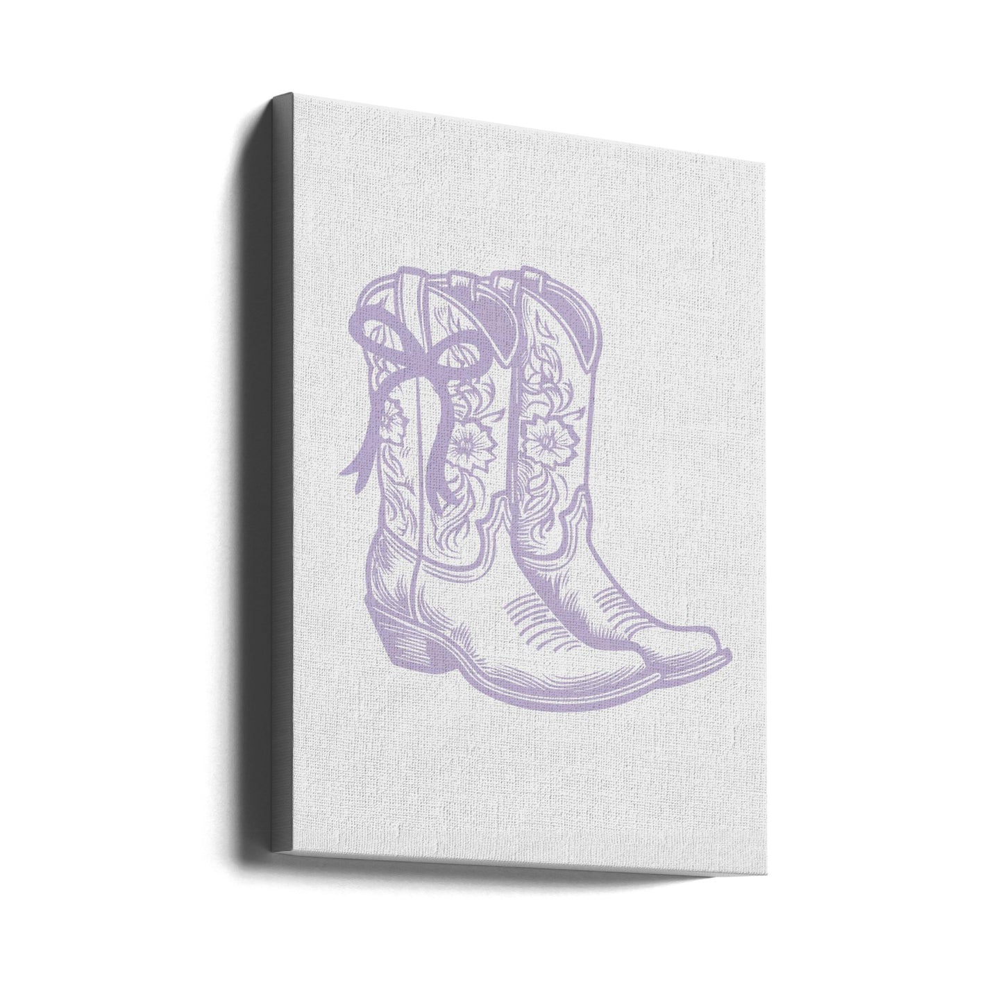 Stivali da cowgirl viola con fiocco | Stampe su Tela