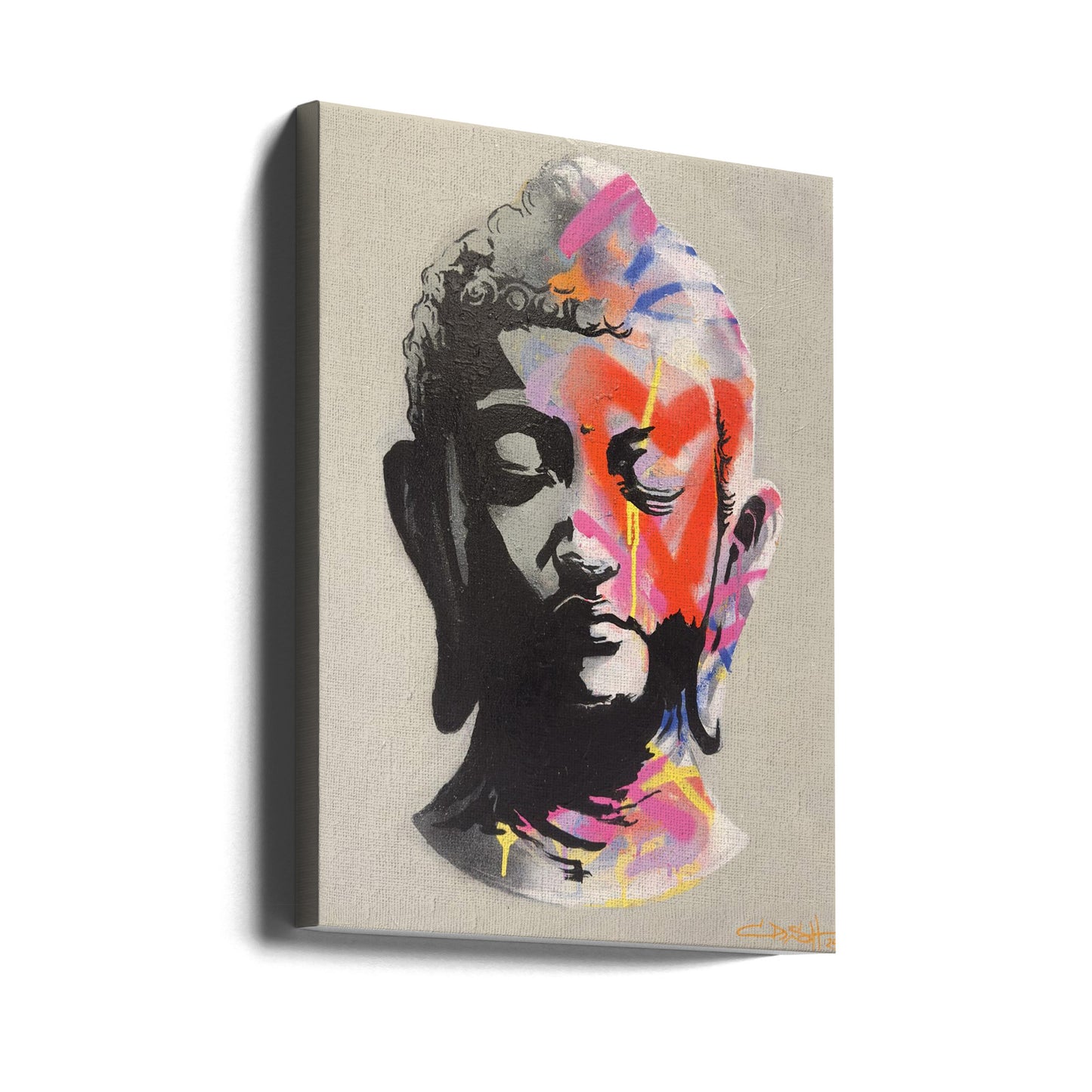 Vibrant Buddha Bust | Canvas