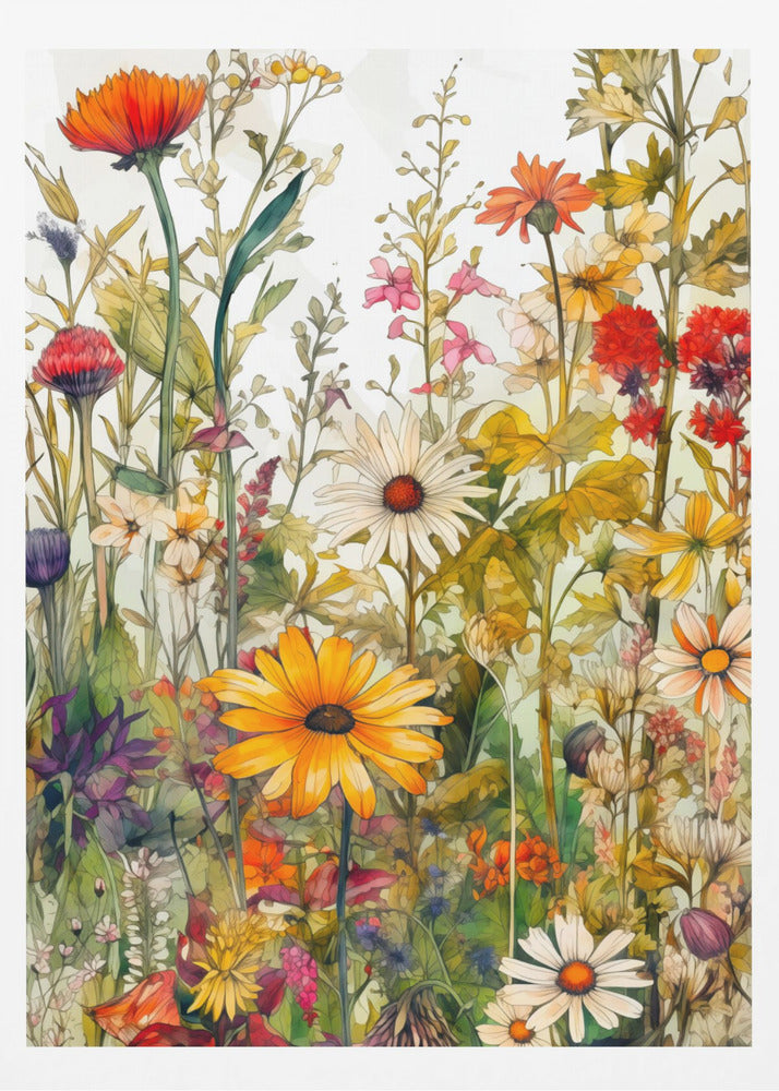 Wildflower Meadow Evergreen Flowers | Poster