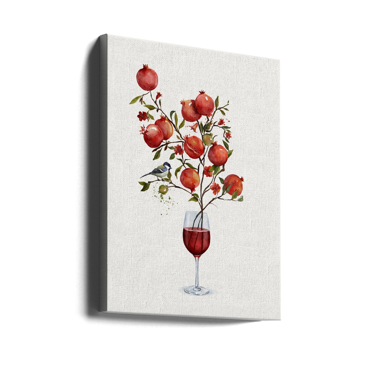 Pomegranate In a Glass of Wine | Canvas