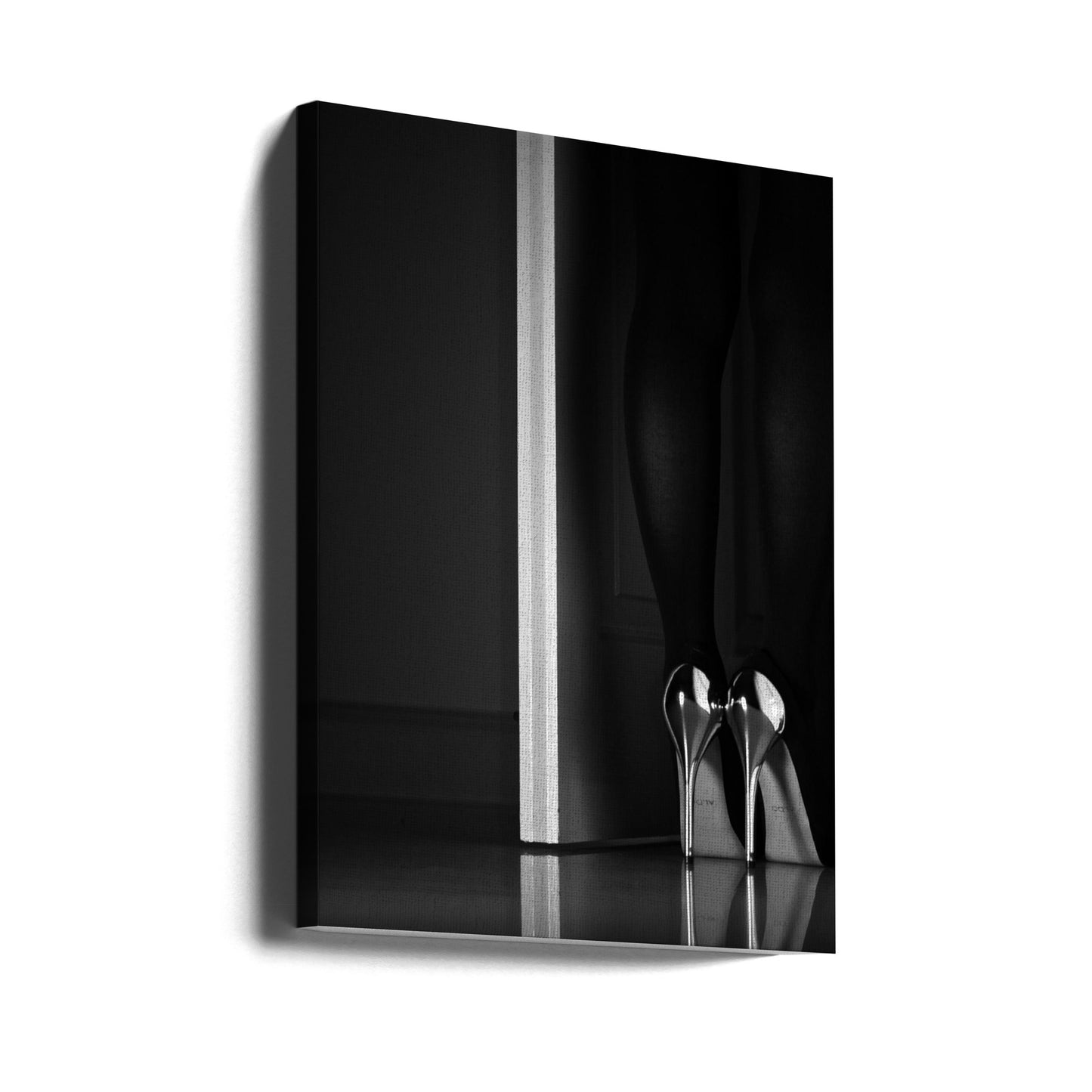 svart + vit + dörr | Canvas