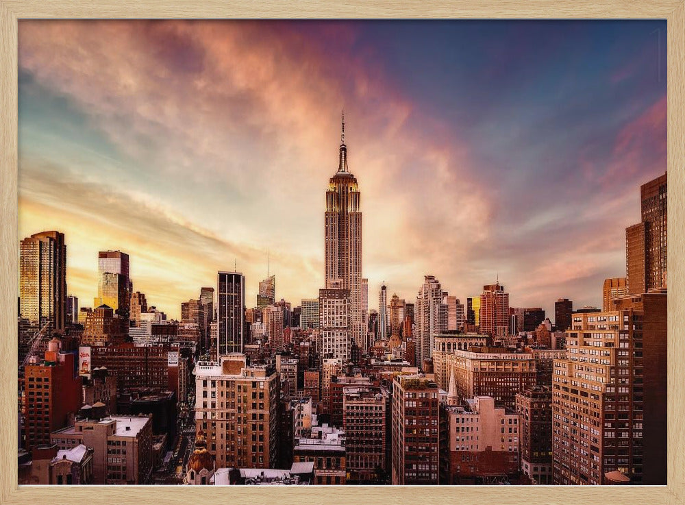 Solnedgang i Midtown | Plakater - Kunsttryk
