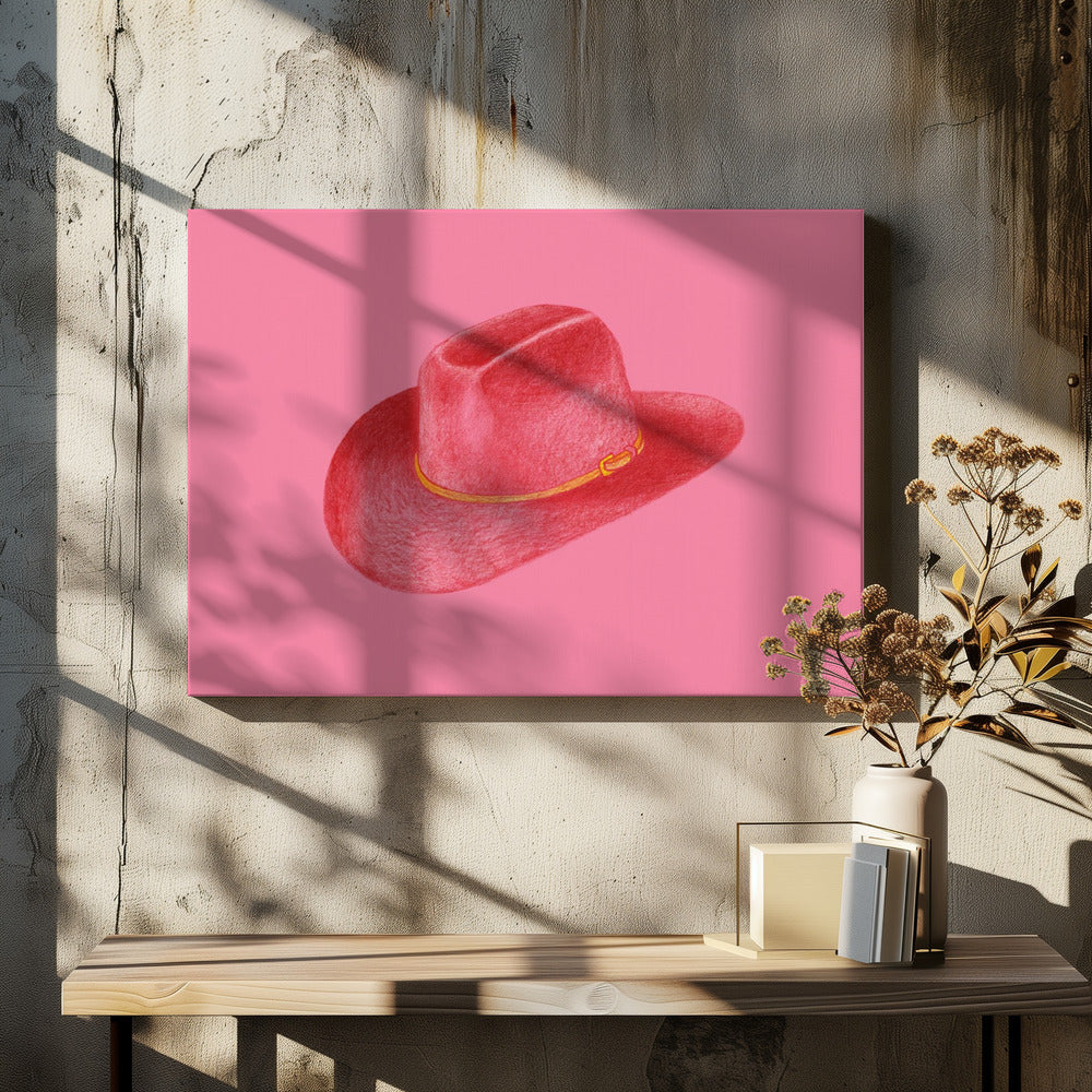 Roter Stetson auf Pink | Leinwand-Bilder