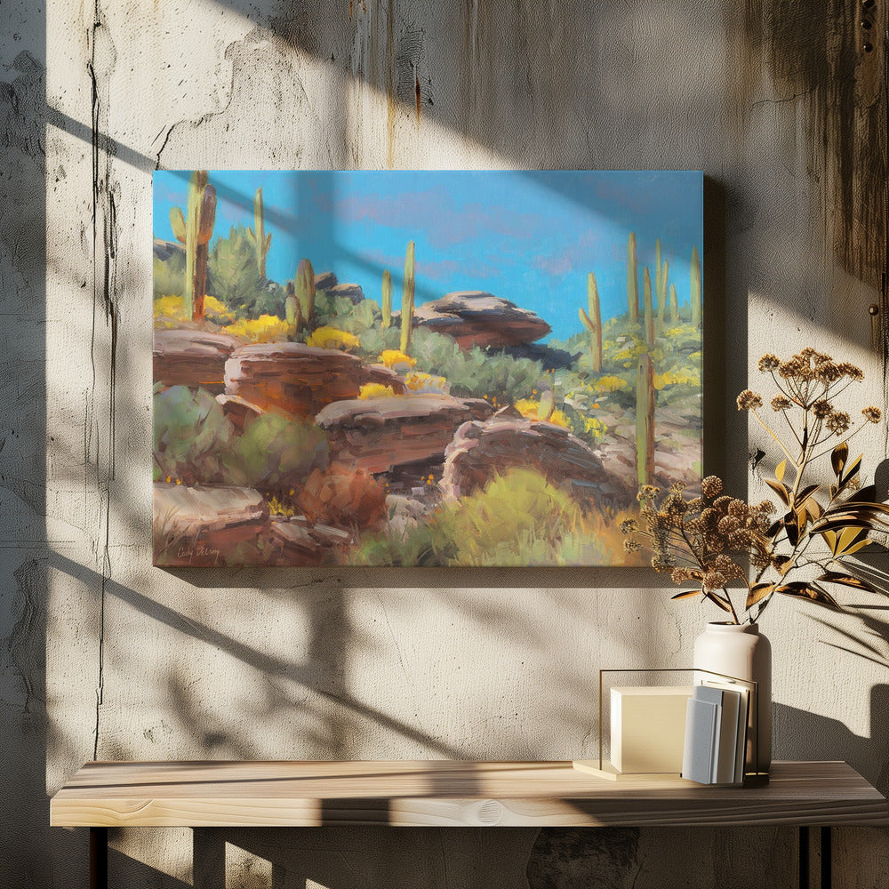 Ørkenblomstrende scene | Lærredsbilleder