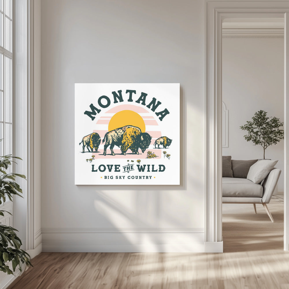 Montana Buffalo Art: Rakasta villiä | Canvastaulut