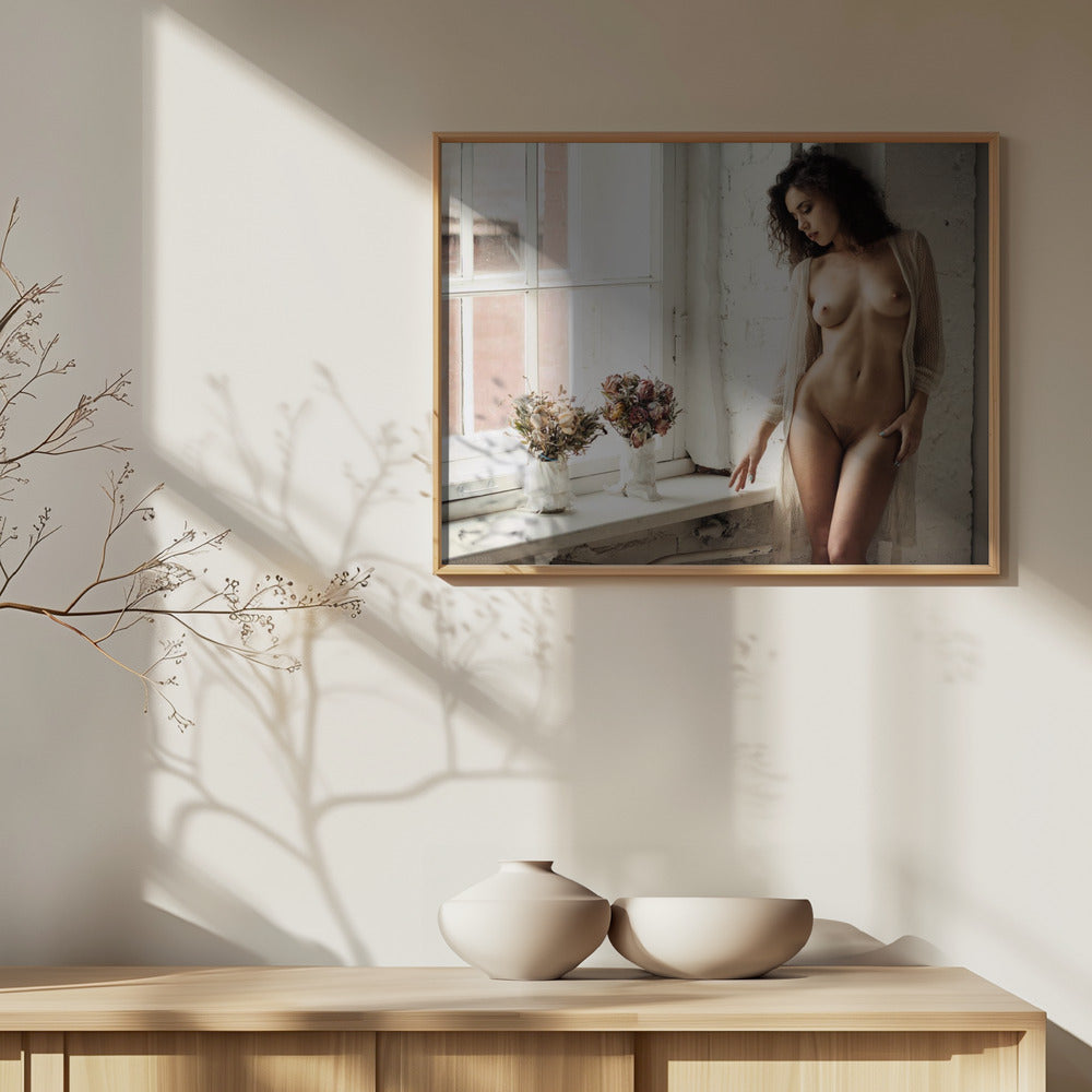 Retrato con flores | Poster