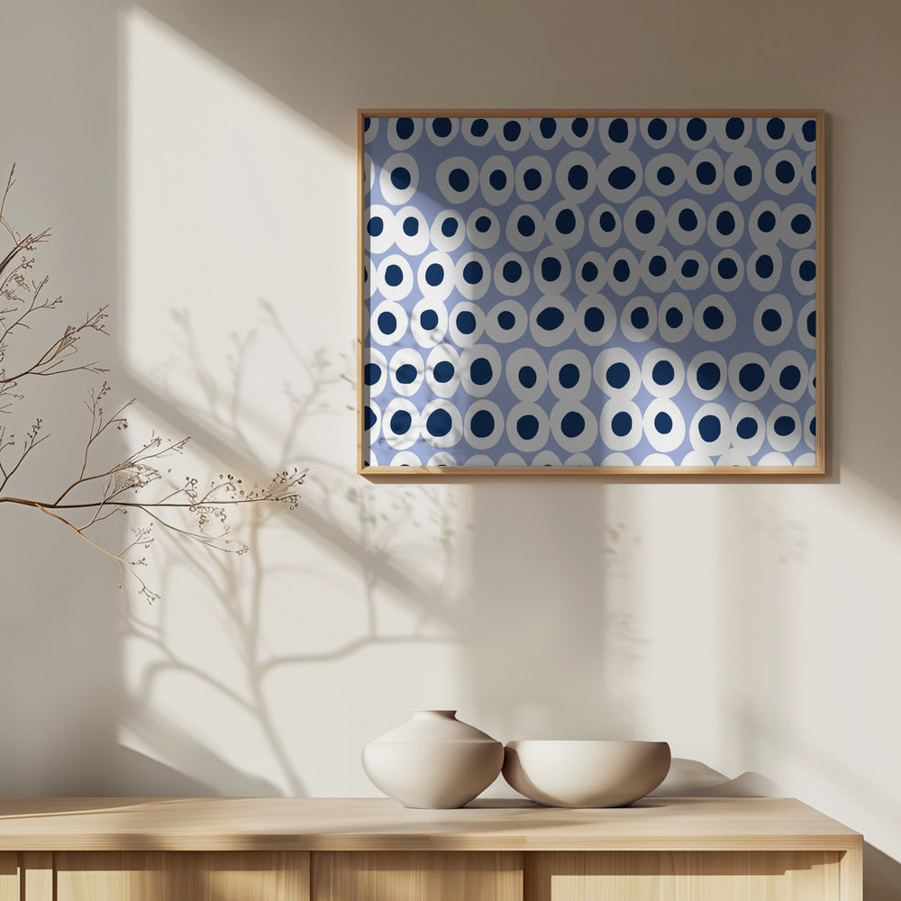 Wonderful bold dots blue pattern | Poster