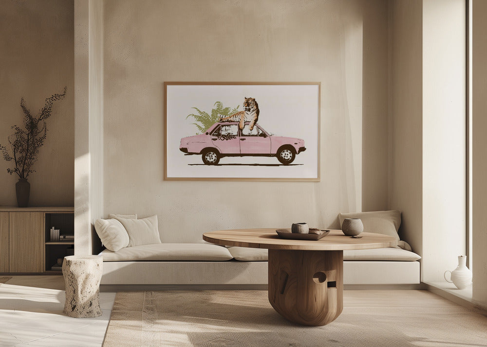Tiger On Car | Poster