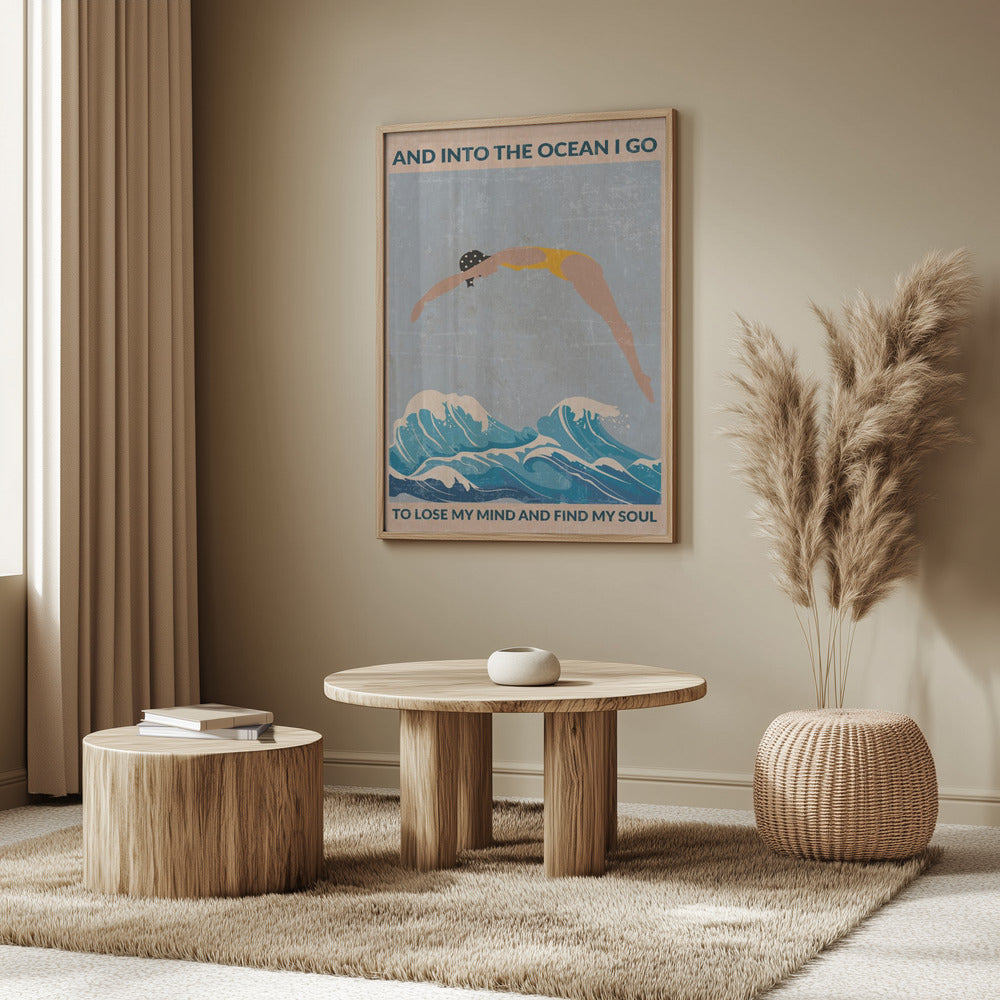 Standard väggkonst Into the Ocean (blå) | Poster