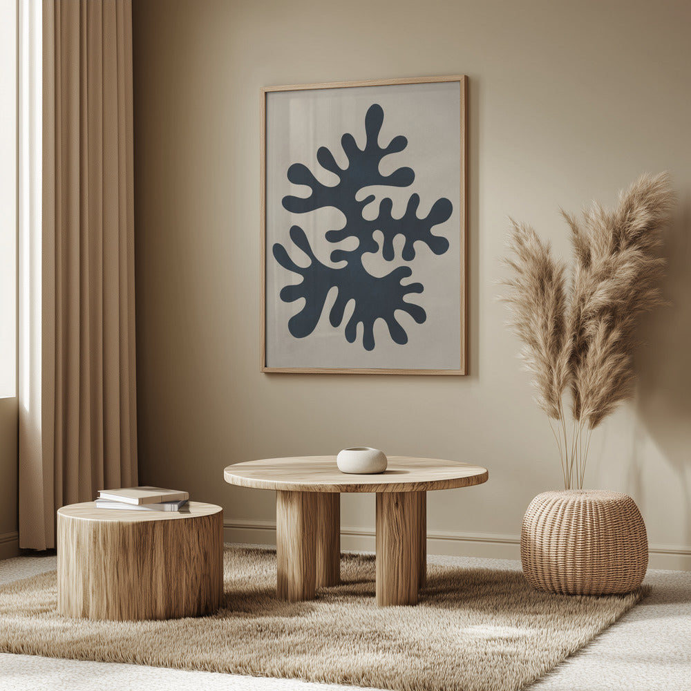 Minimal Black Coral Shape | Poster