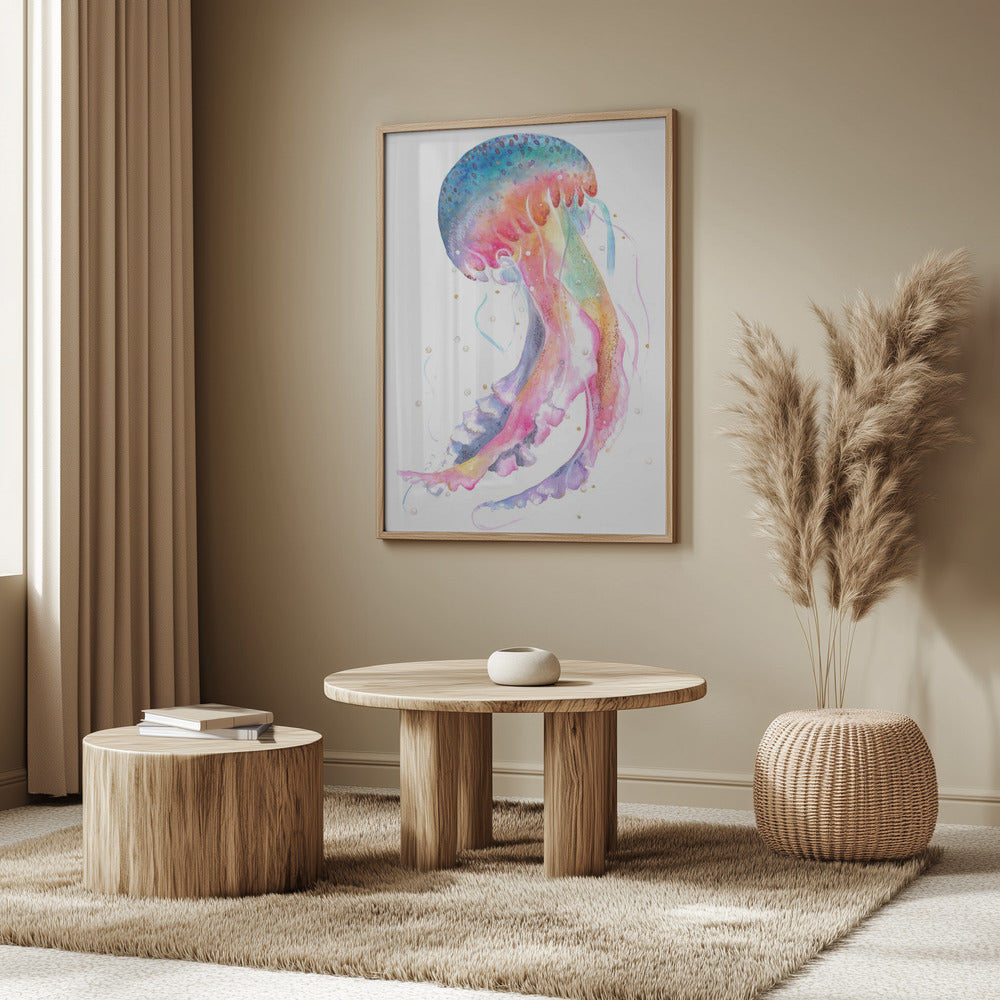 Jellyfish With Rainbow Hues | Poster