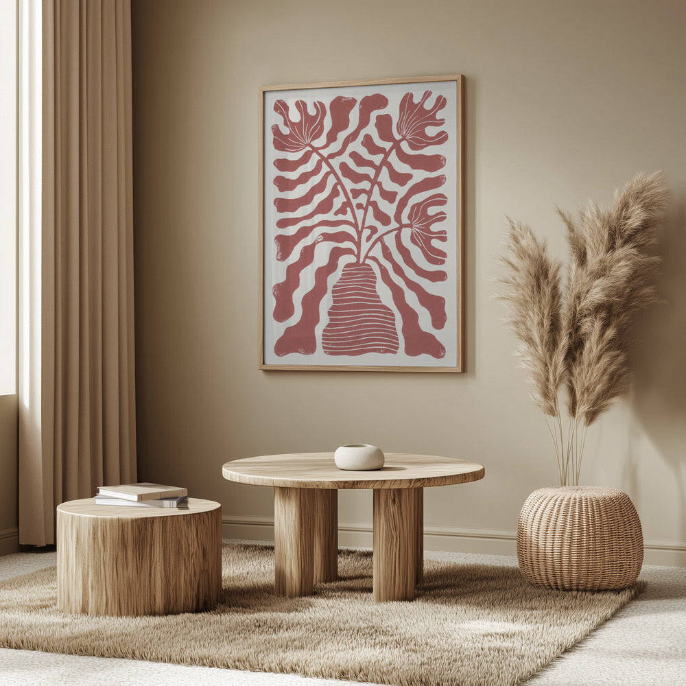 Rote Blumen in einer Vase | Poster