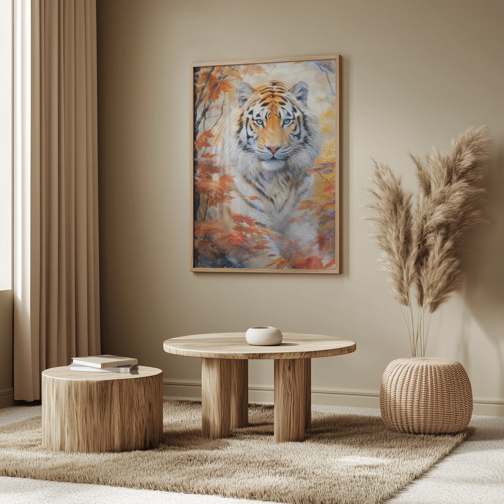 White Tiger Watercolor Animal Art | Poster