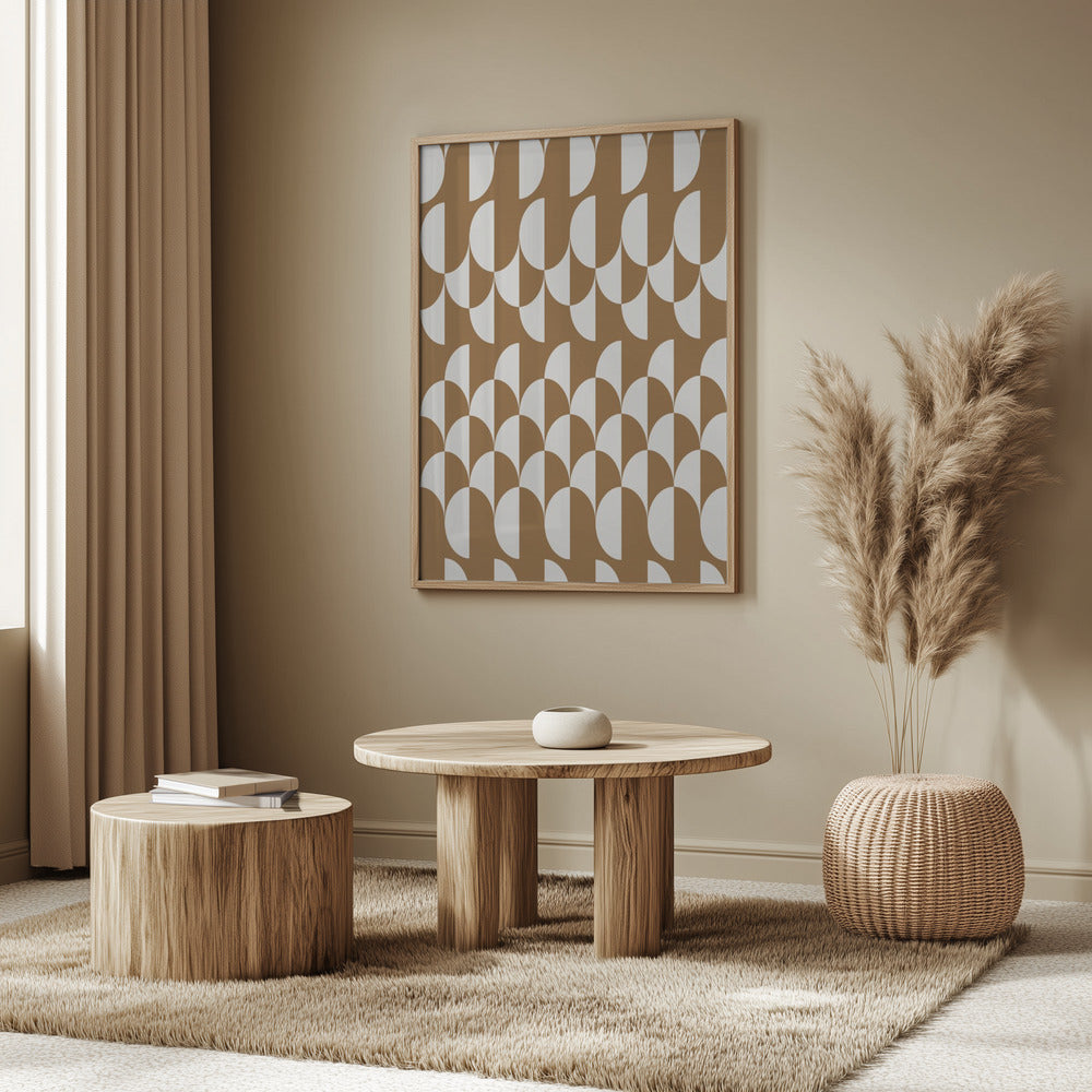 Minimalist art deco geometric arches brown | Poster