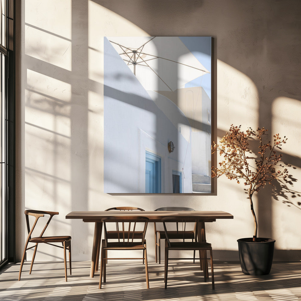 Sonnenschutz und blaue Türen | Leinwand-Bilder