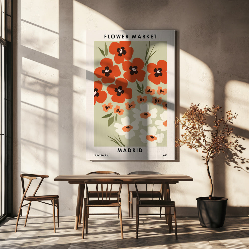 Blomstermarked Madrid | Lerretsbilder