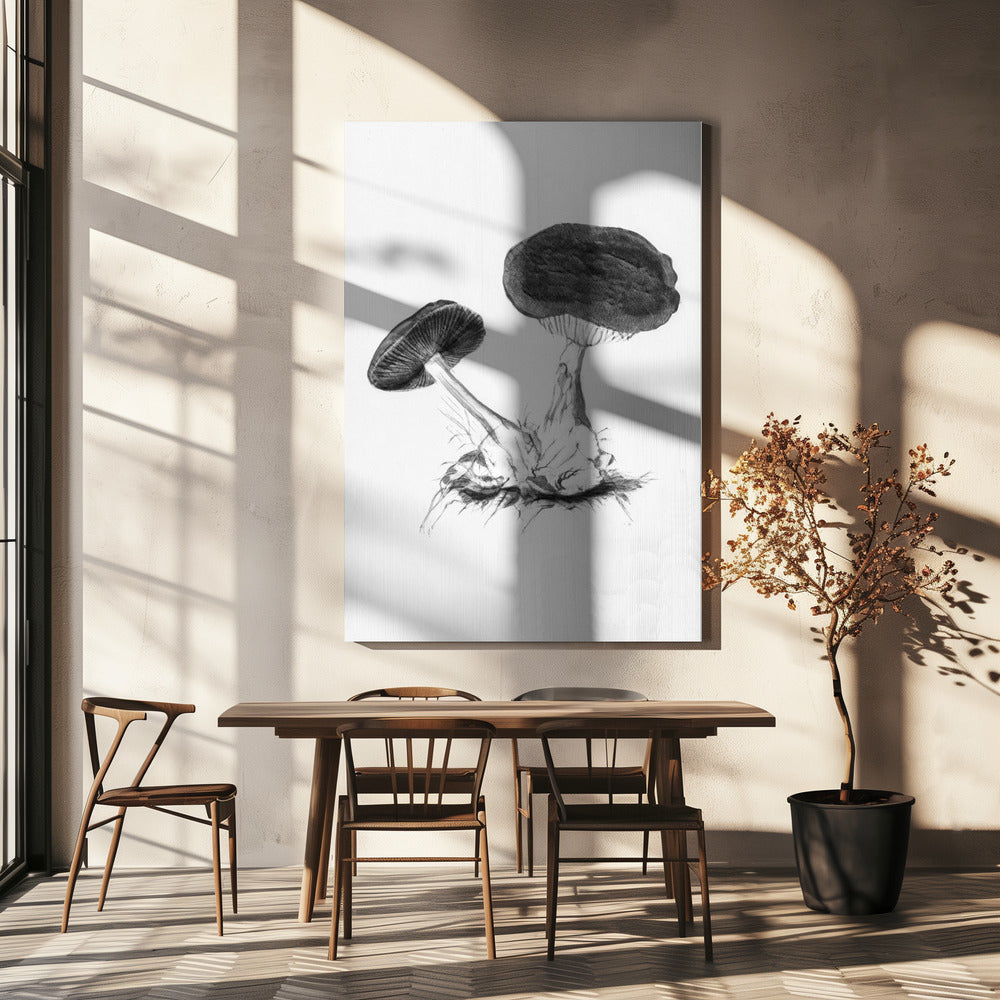 Vintage Violett Webbmössa Svamp Ljus BW | Canvas