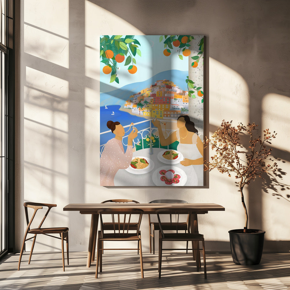 Mädchen in Positano | Leinwand-Bilder