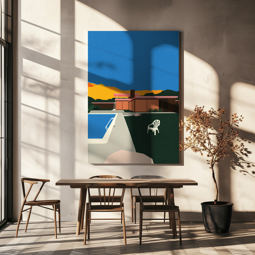 Kaufmann Desert House au bord de la piscine | Tableaux sur Toile