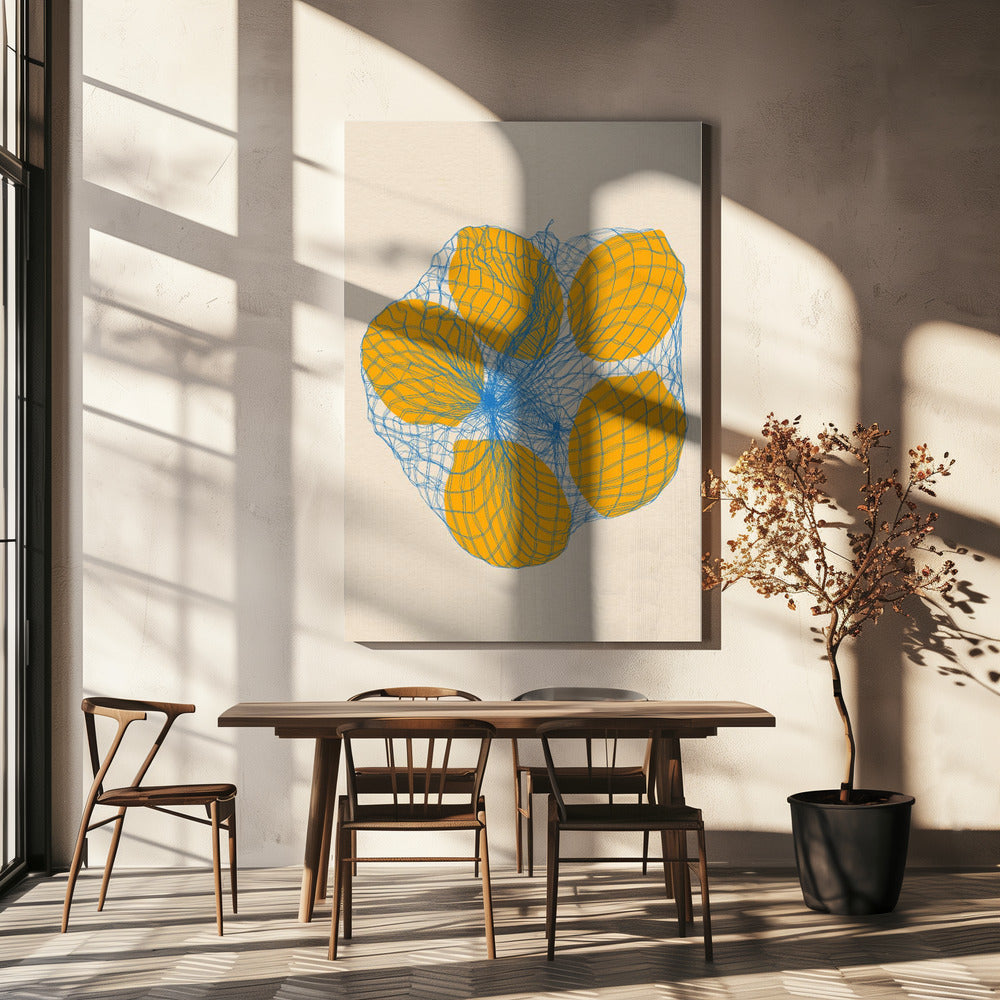 Five Lemons In a Net Bag | Canvas