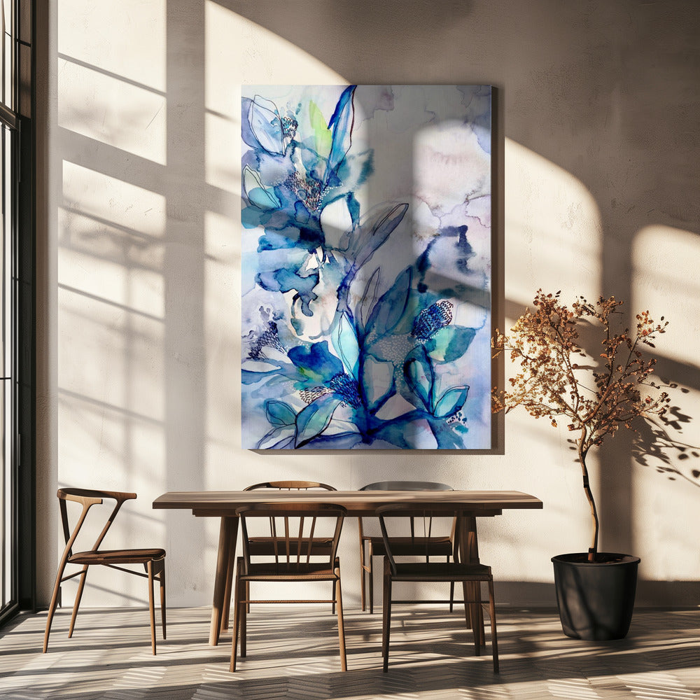 Aqua Floral | Canvas