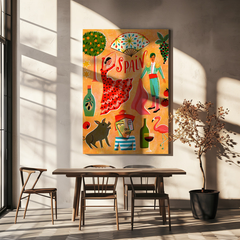Sérigraphie Vintage Voyage Espagne | Tableaux sur Toile