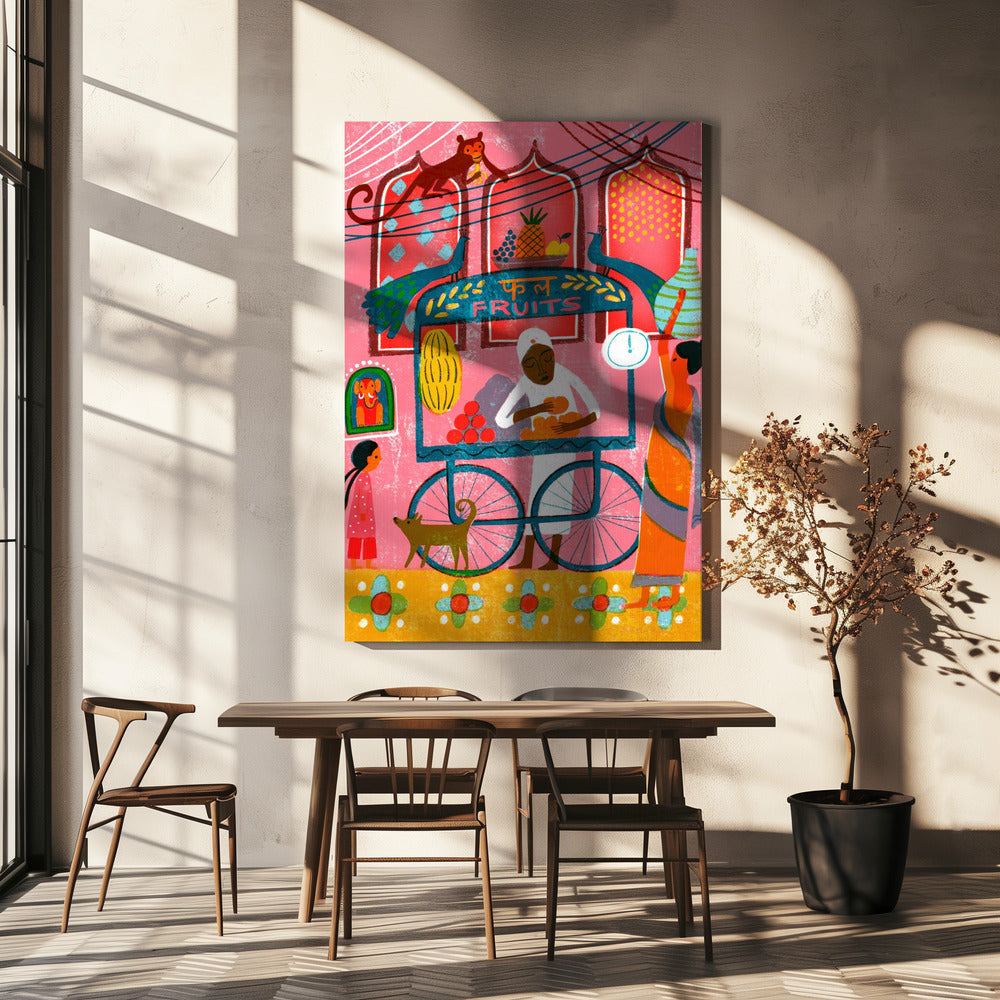 Étal de fruits indiens | Tableaux sur Toile