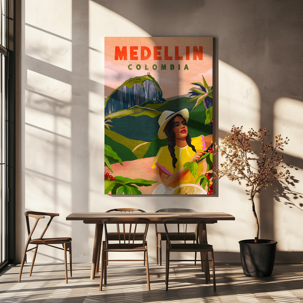 Medellin Kolumbia Podróż Plakaty - Wydruki Artystyczne | Wydruki na łótnie