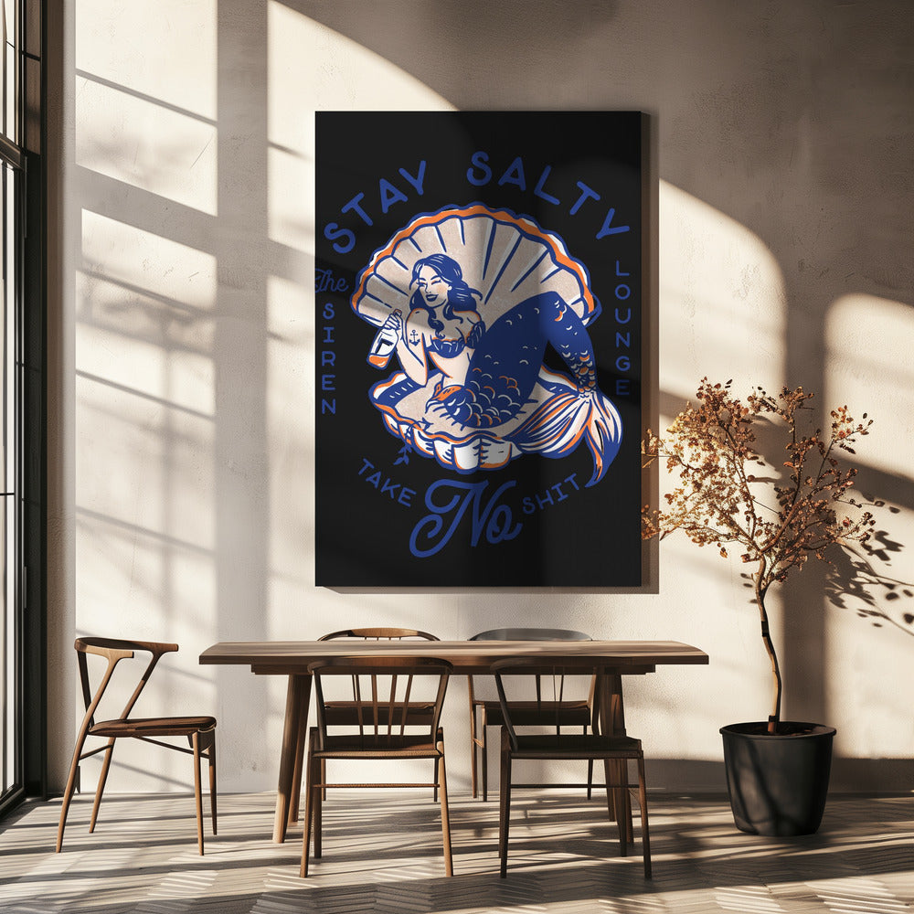 Stay Salty Siren Lounge Pin-Up Mermaid | Wydruki na łótnie