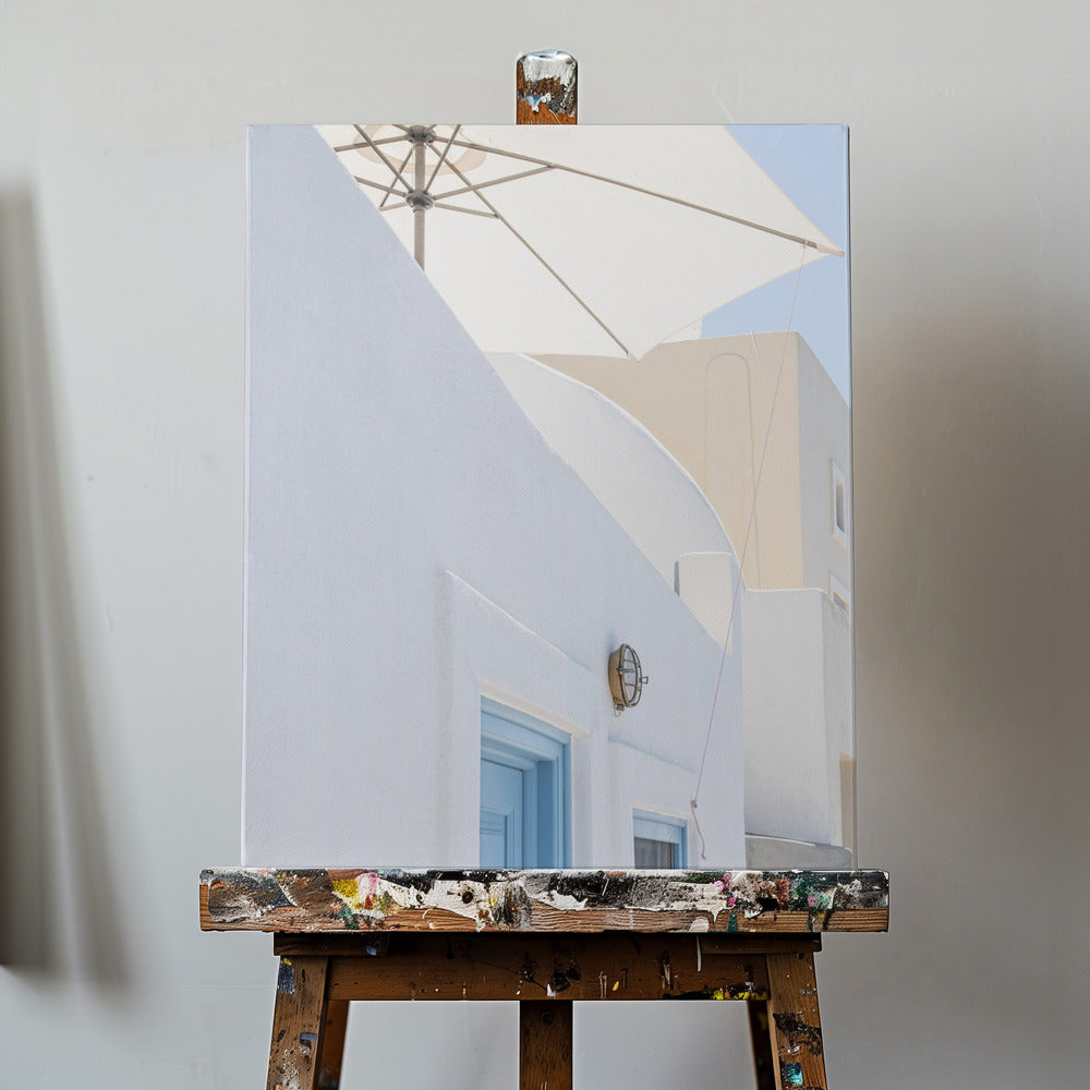 Sonnenschutz und blaue Türen | Leinwand-Bilder